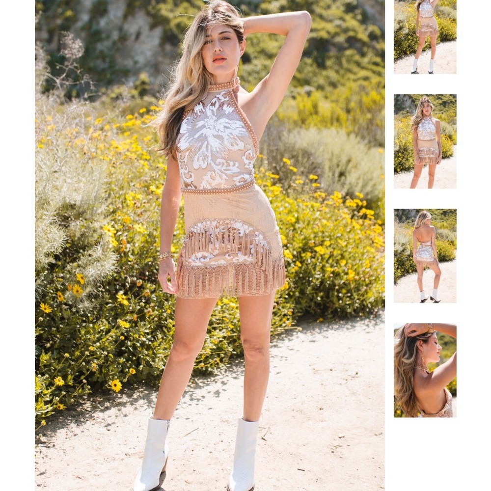 Banjul shimmer fringe dress stagecoach size small